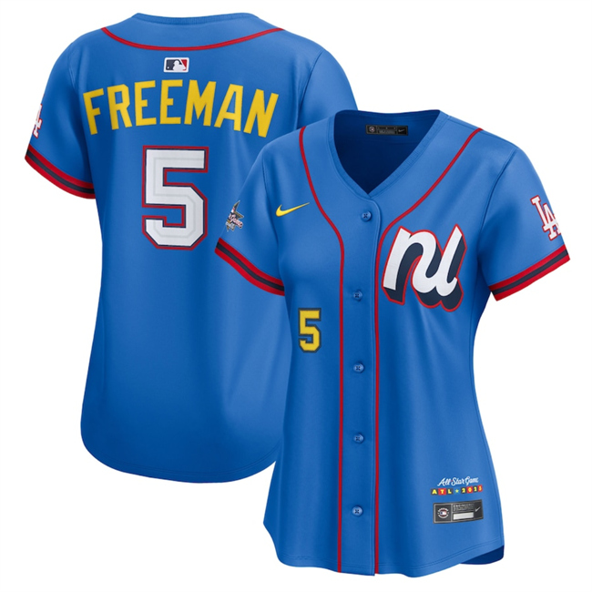 Women's National League #5 Freddie Freeman Blue 2025 All-Star Edition Limited Stitched Baseball Jersey(Run Small)